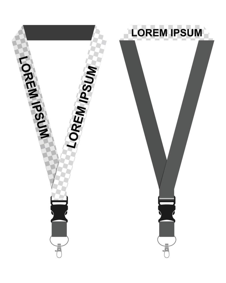 Blank lanyard template front and back view vector