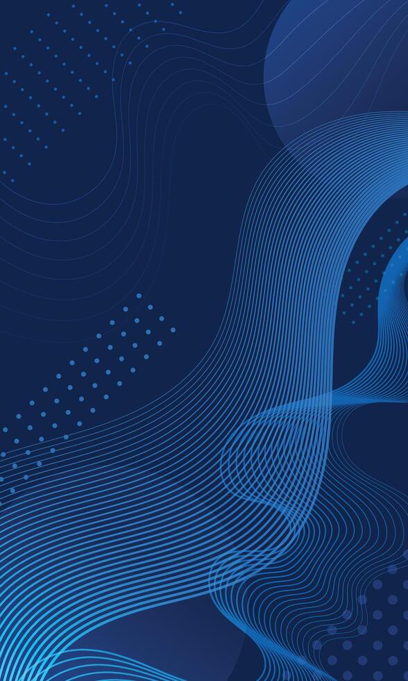 Abstract curved wavy lines blue gradient wallpaper vector