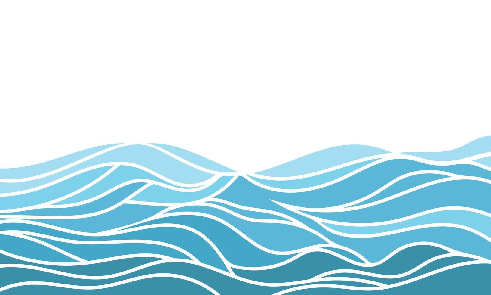 Background illustration of wavy blue sea surface vector