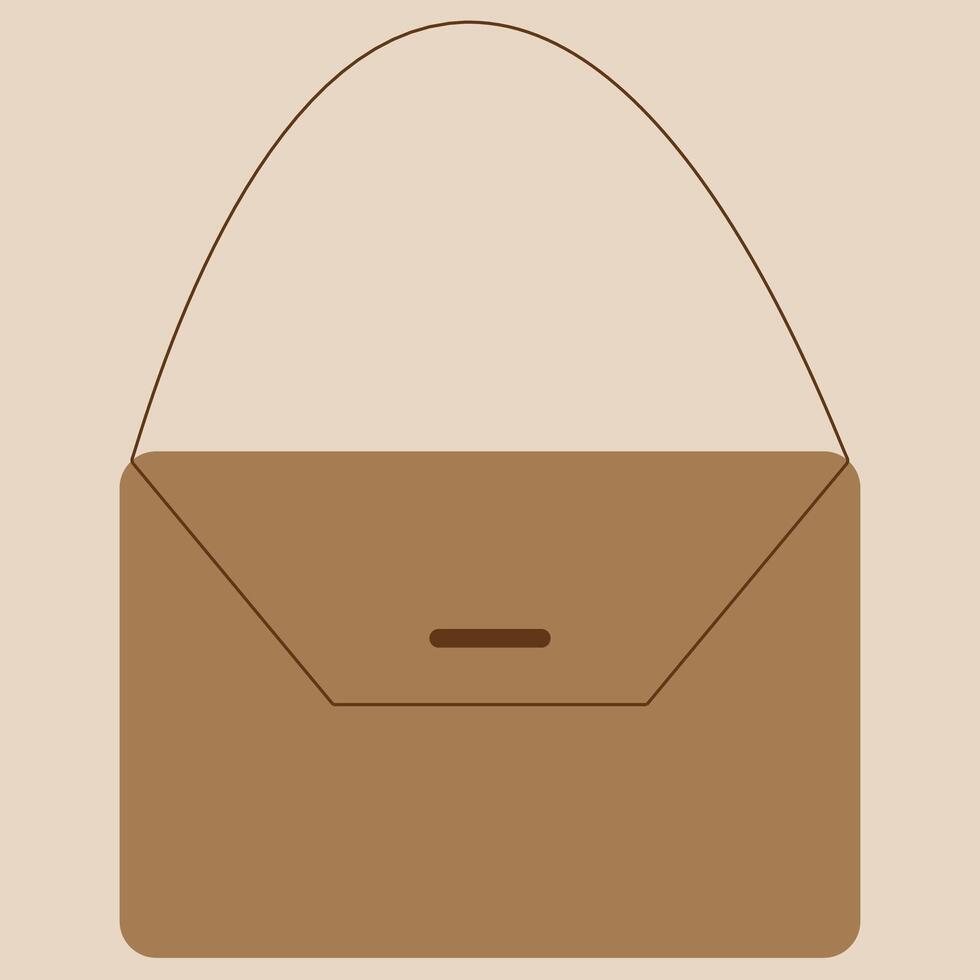 A simple handbag for ladies and women, fashion design, women clothes, formal clothing style, brown bag, suitable for sign and tag and banner, good for social media and print material and book element vector