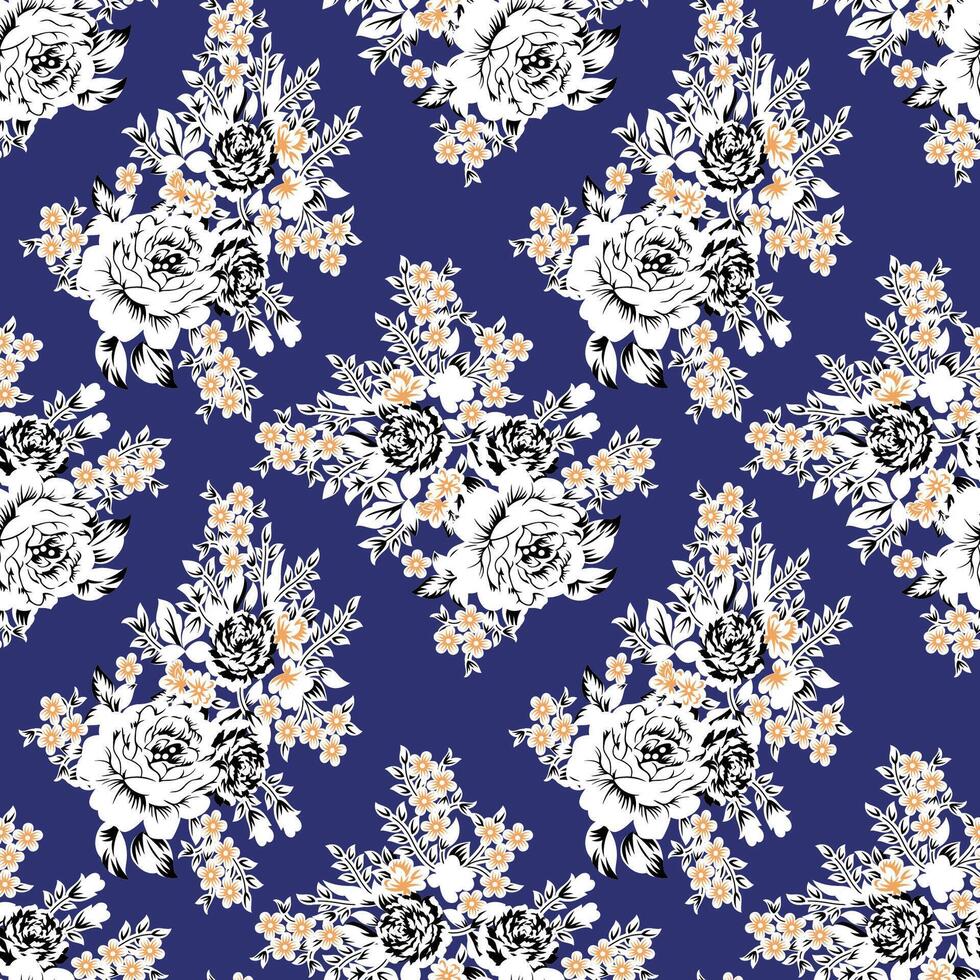 A floral pattern on a blue background vector