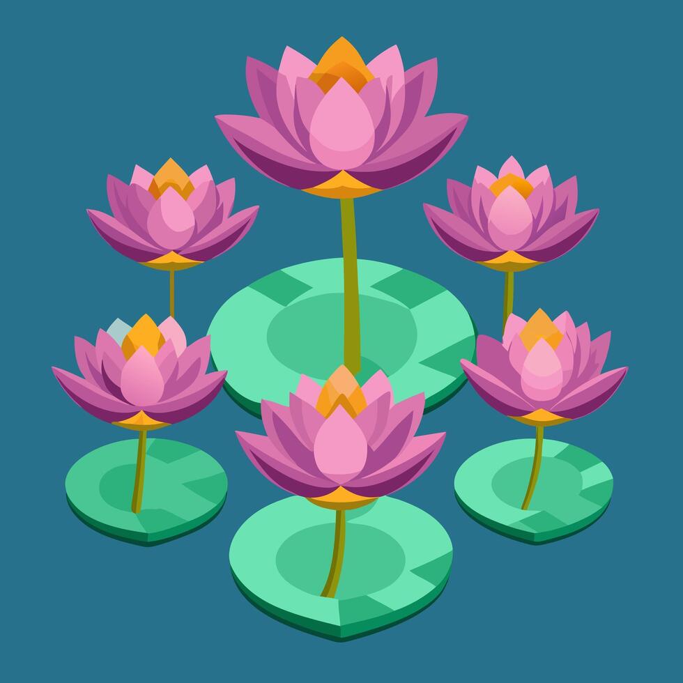 Stylish 3D Lotus Flower in Format vector