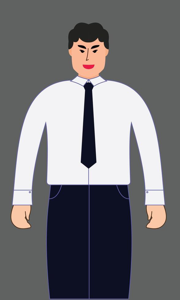 design illustration of a neatly dressed casually dressed man wearing a shirt and pants material. vector