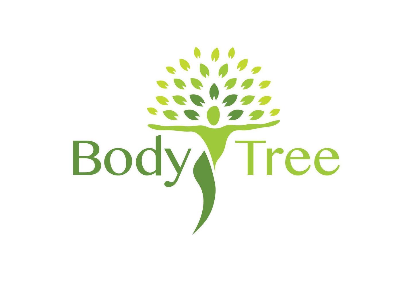 People tree with green leaves logo design template vector