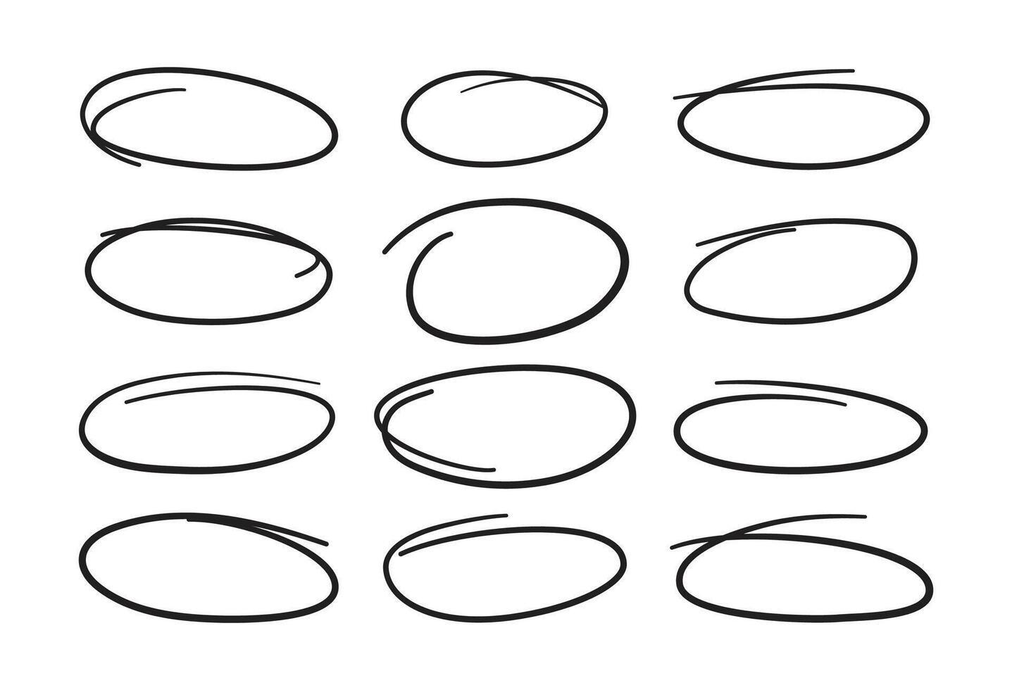 Set marker stroke. simple Doodle line. vector