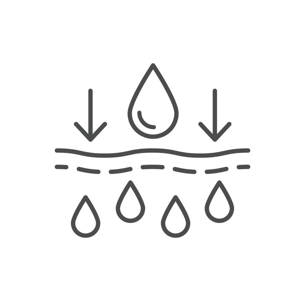 Moisture line icon, pictogram of moisturizing cream. Skincare illustration, sign for cosmetics packaging. vector