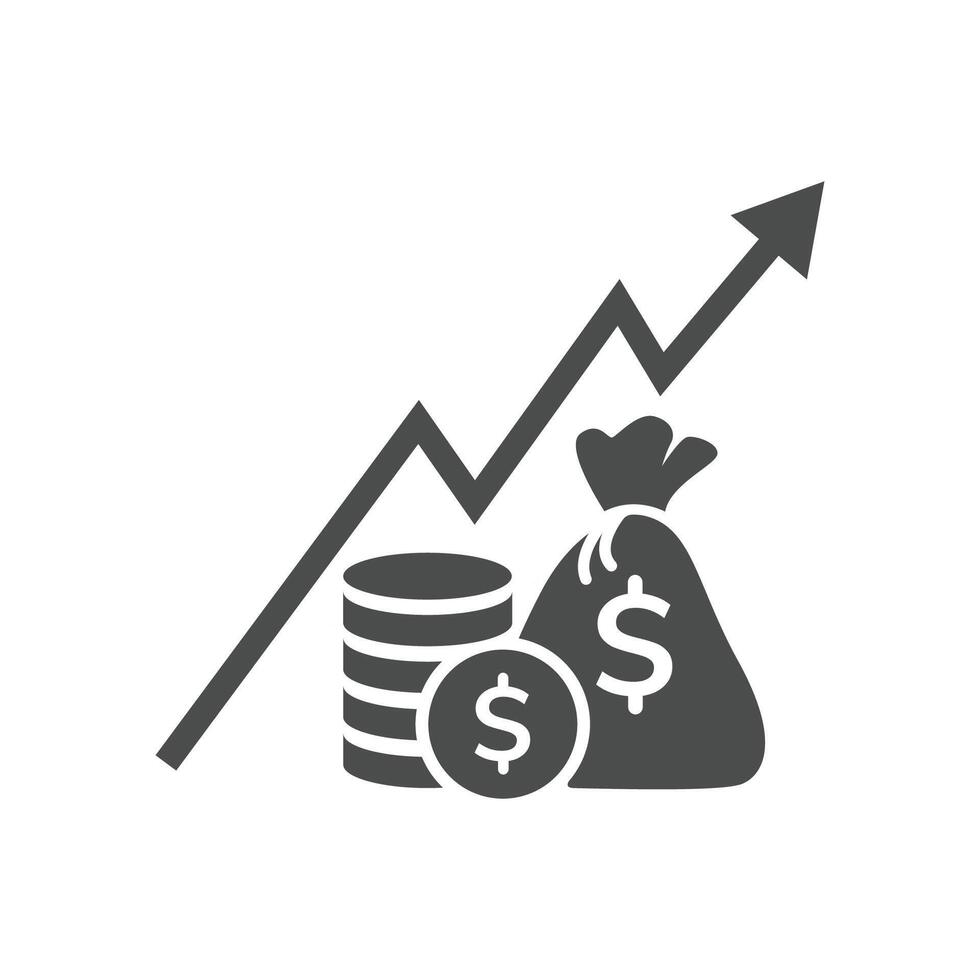 increase money growth icon, progress marketing, thin flat symbol on white background - editable stroke illustration eps10 vector
