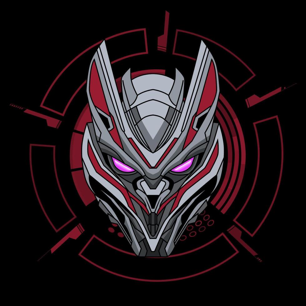Illustration of Mecha Robot head vector