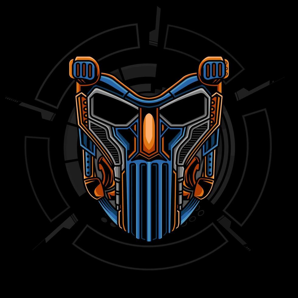 Modern Cyberpunk mask illustration. Eps 10 vector