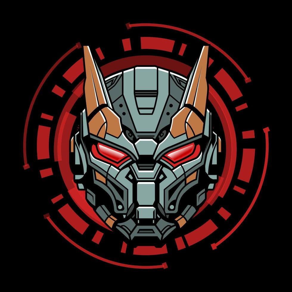 Modern robot head mascot. Illustration detailed Robot head vector