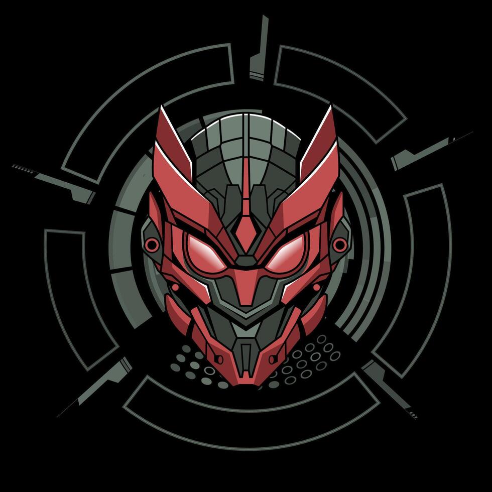 Illustration Mascot Robot head vector