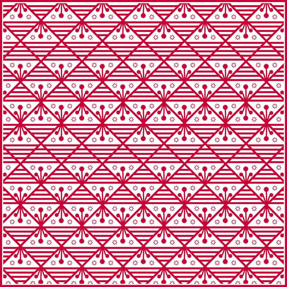 red rhombus pattern with simple creative ornaments vector