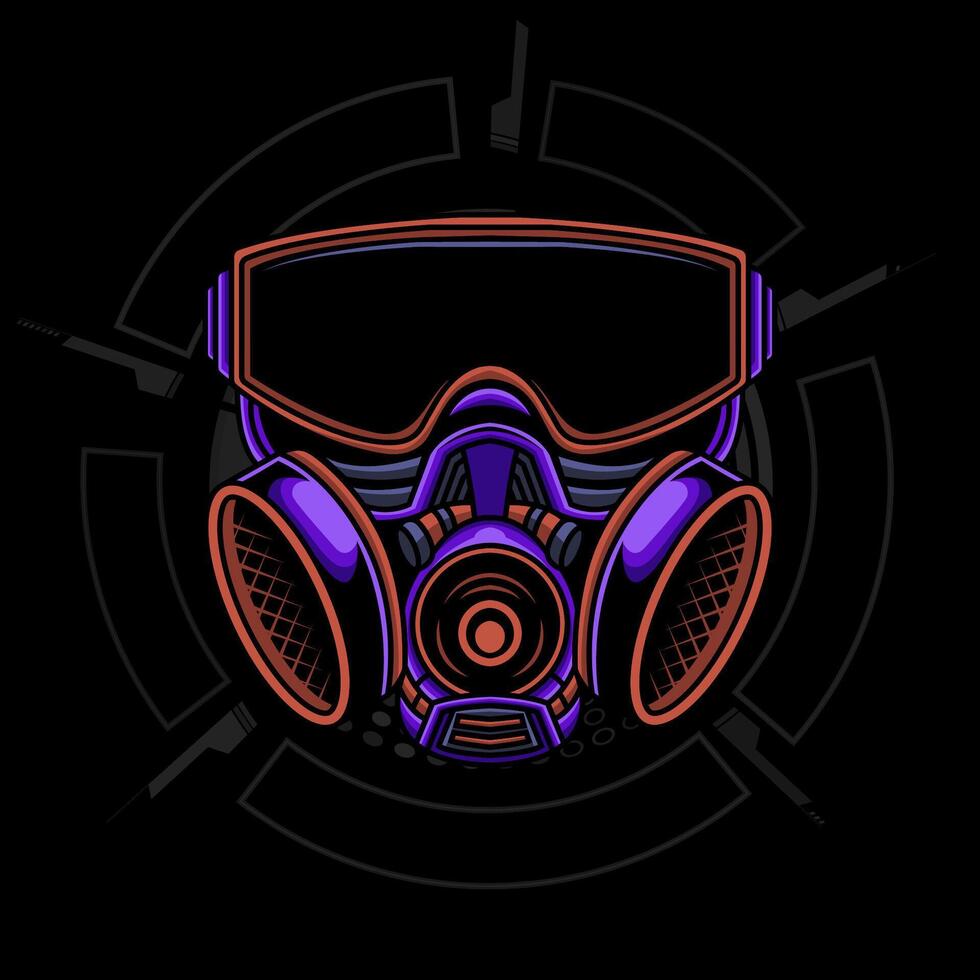 Modern Cyberpunk mask illustration. Eps 10 vector