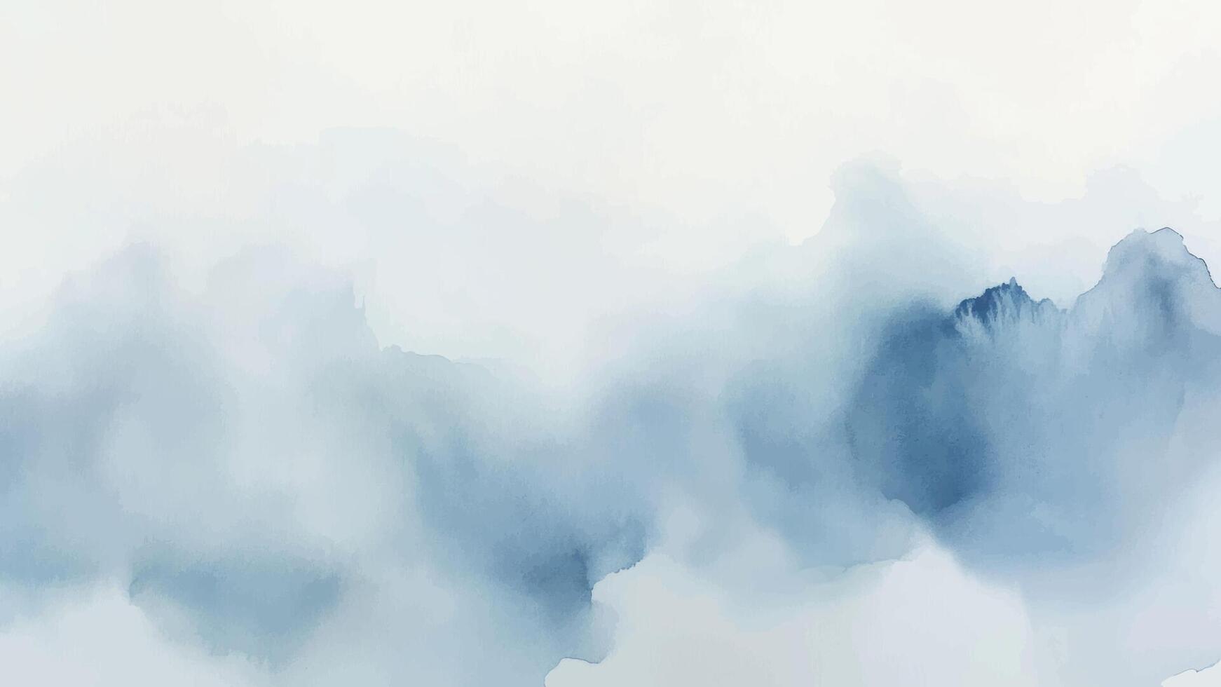 Abstract horizontal watercolor soft blue background. Hand drawn texture. Brush stroked painting pastel color watercolour vector