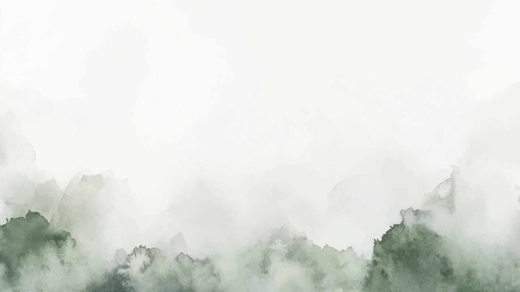 Abstract horizontal watercolor background. Hand drawn texture. Olive green color vector