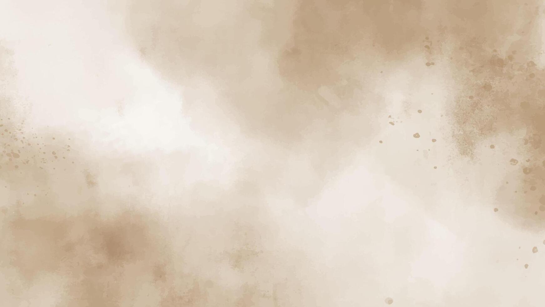 Abstract horizontal splattered watercolor background. Brown beige texture. Brush stroked painting pastel color watercolour vector