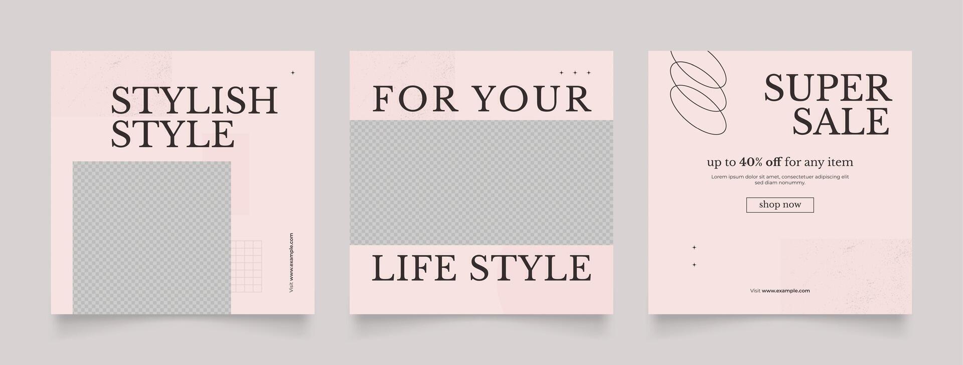 social media template banner fashion sale promotion in pink. fully editable instagram and facebook square post frame puzzle trendy sale poster. pink color background vector