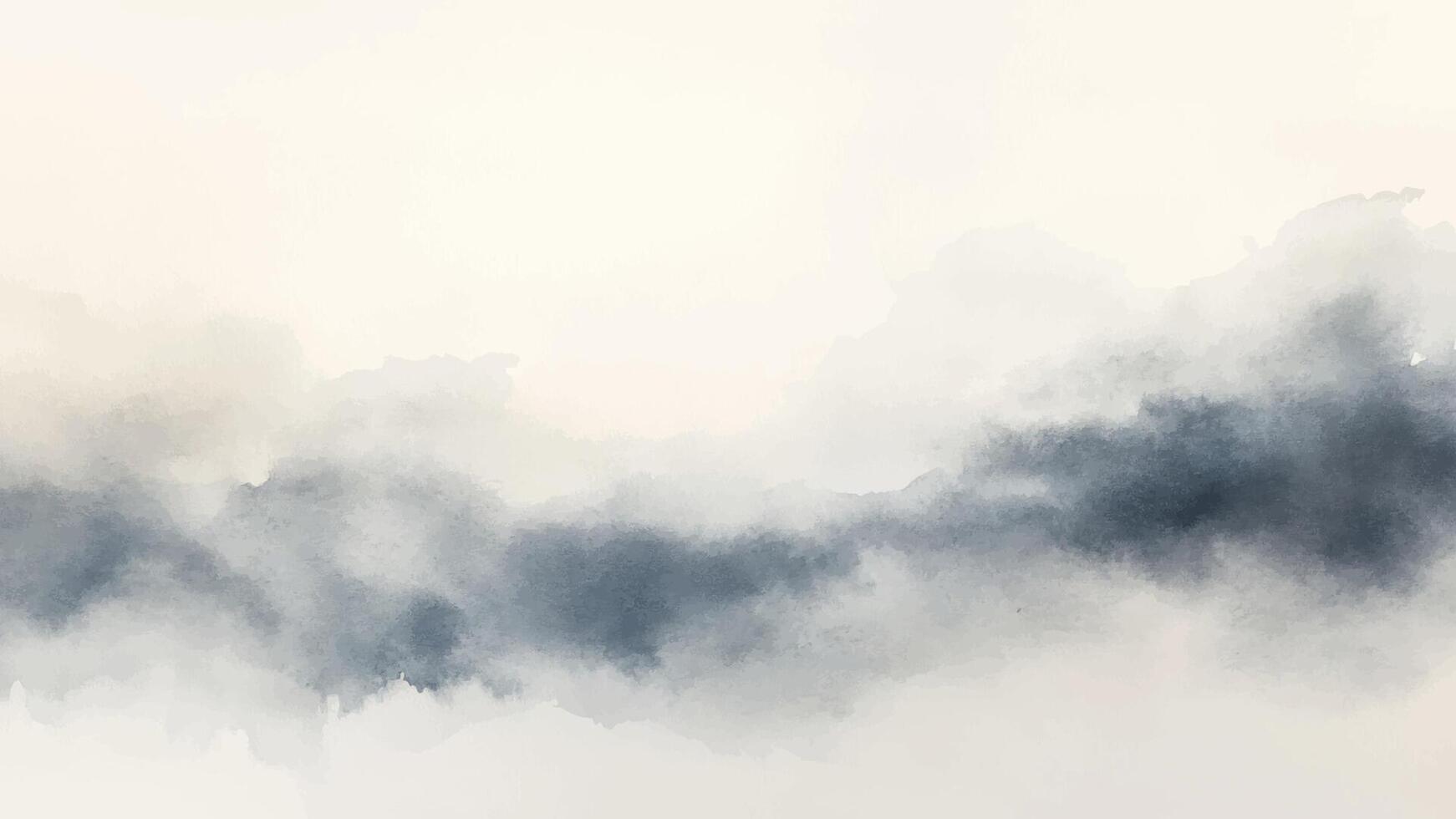 Abstract horizontal watercolor blue cloud background. Hand drawn texture. Brush stroked painting pastel color watercolour vector