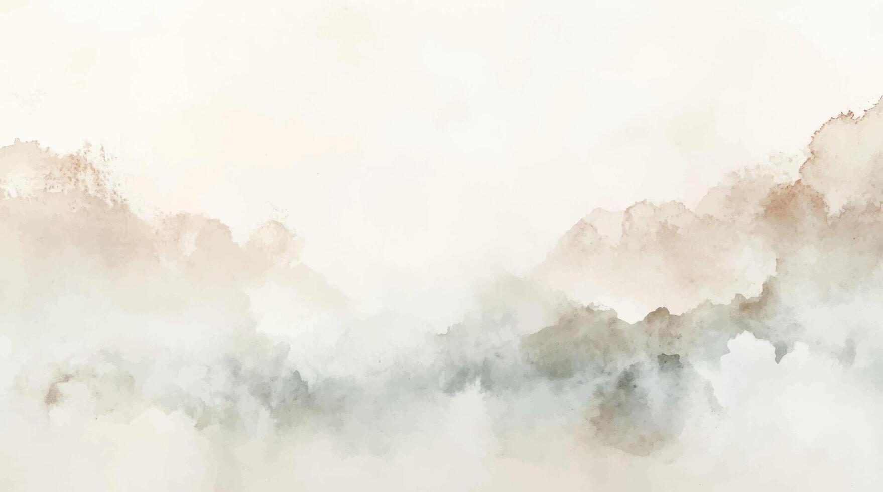 Abstract horizontal watercolor nordic style background. Hand drawn texture. Fine brush stroked painting pastel green brown color watercolour vector