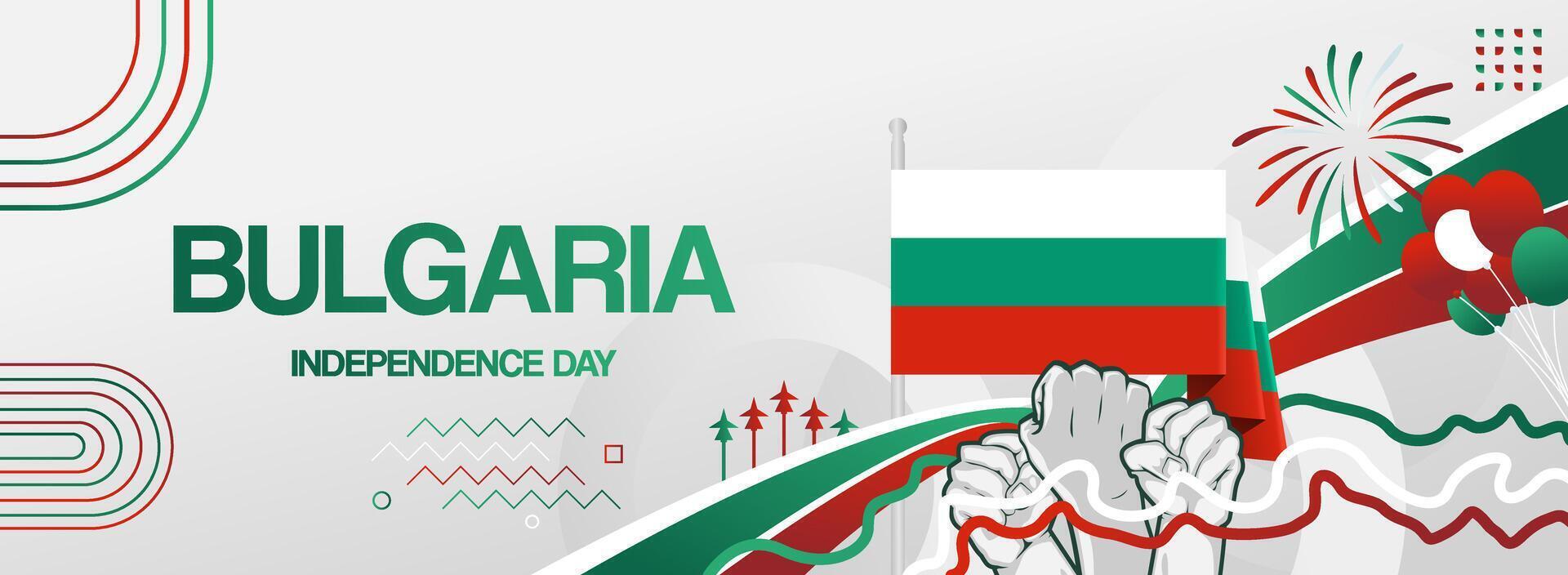 Happy Bulgaria independence day in party template vector