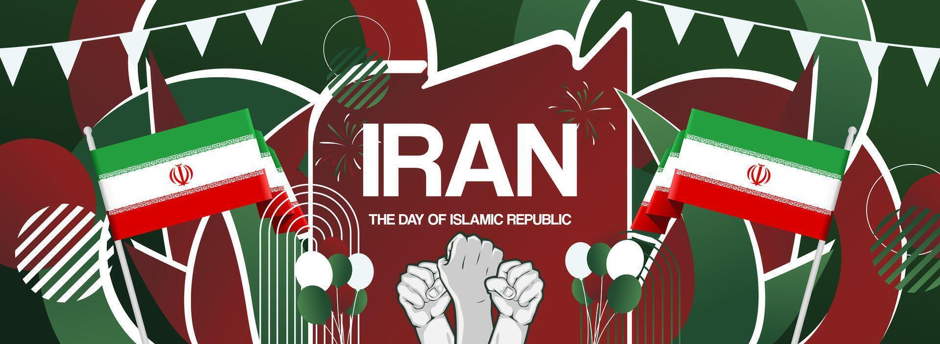 Modern abstract art for the celebration of the national day of independence of the Islamic Republic of Iran vector