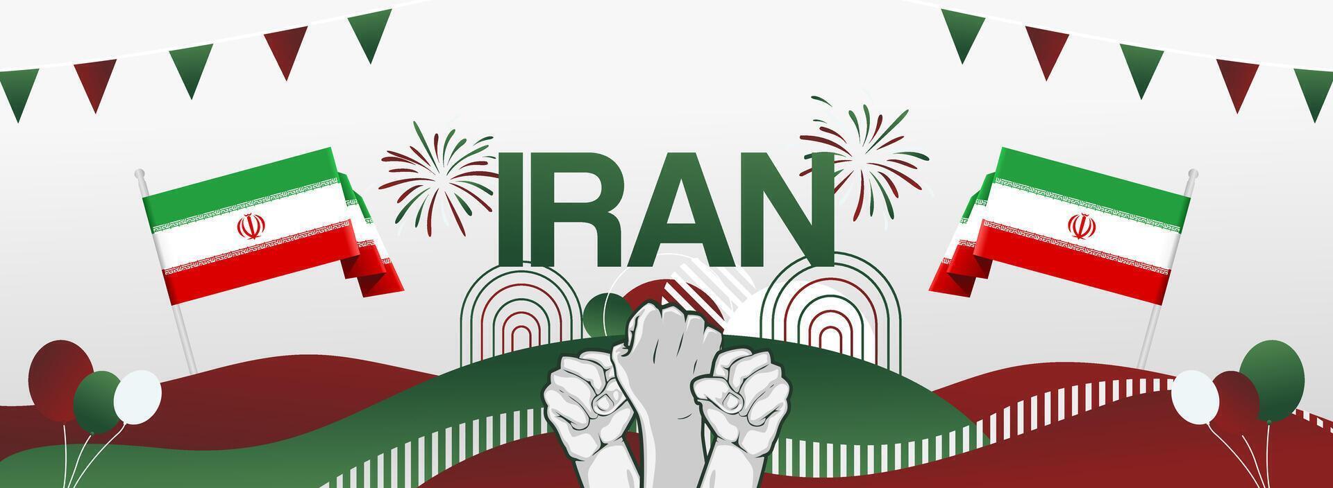 Festive Template to celebrate the national or Independence Day of the Islamic Republic of Iran. A modern greeting card that can be used also as a sports event poster vector