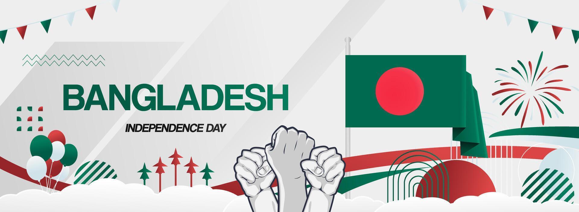 Bangladesh independence celebration party banner. Can also be used as new year party greeting card or sports poster vector
