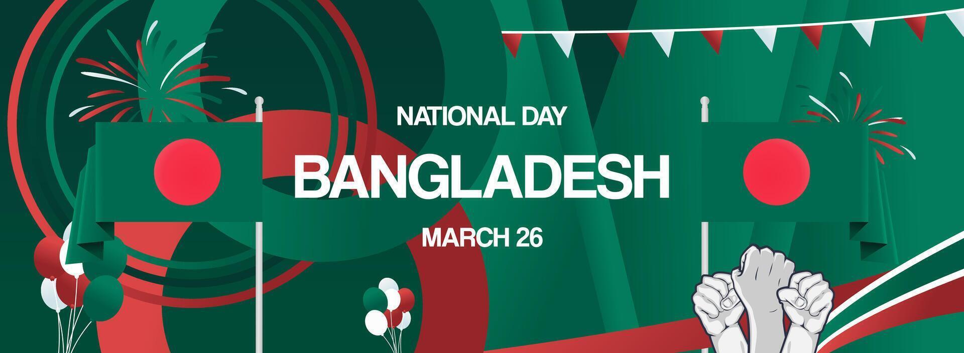 Festive banner to celebrate national day, or public holiday of Bangladesh vector