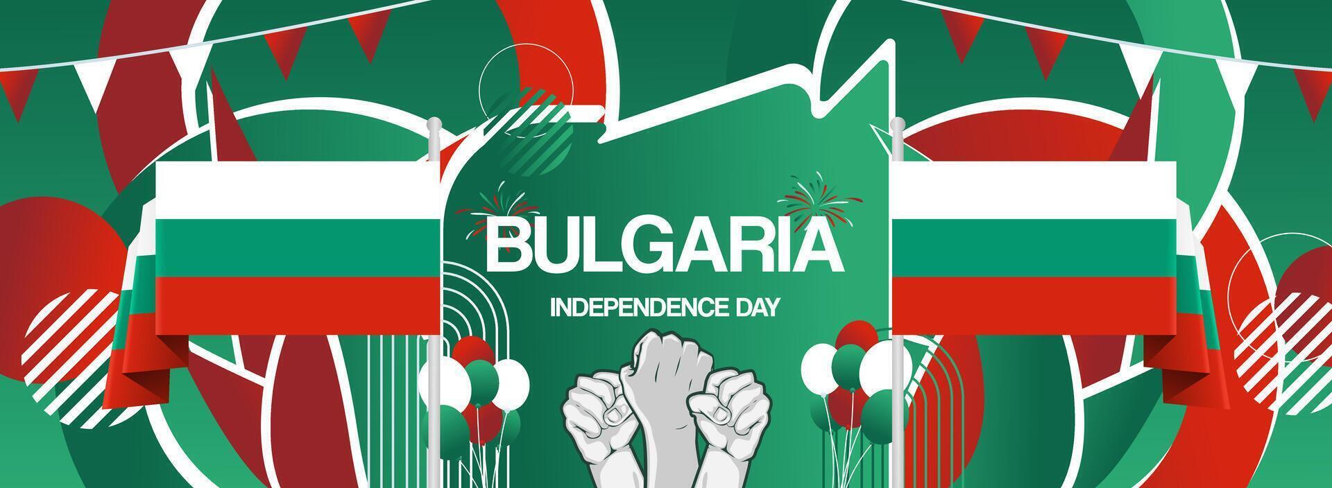 Creative abstract art for Bulgaria independence day, suitable for greeting cards, sports posters and public holiday events vector