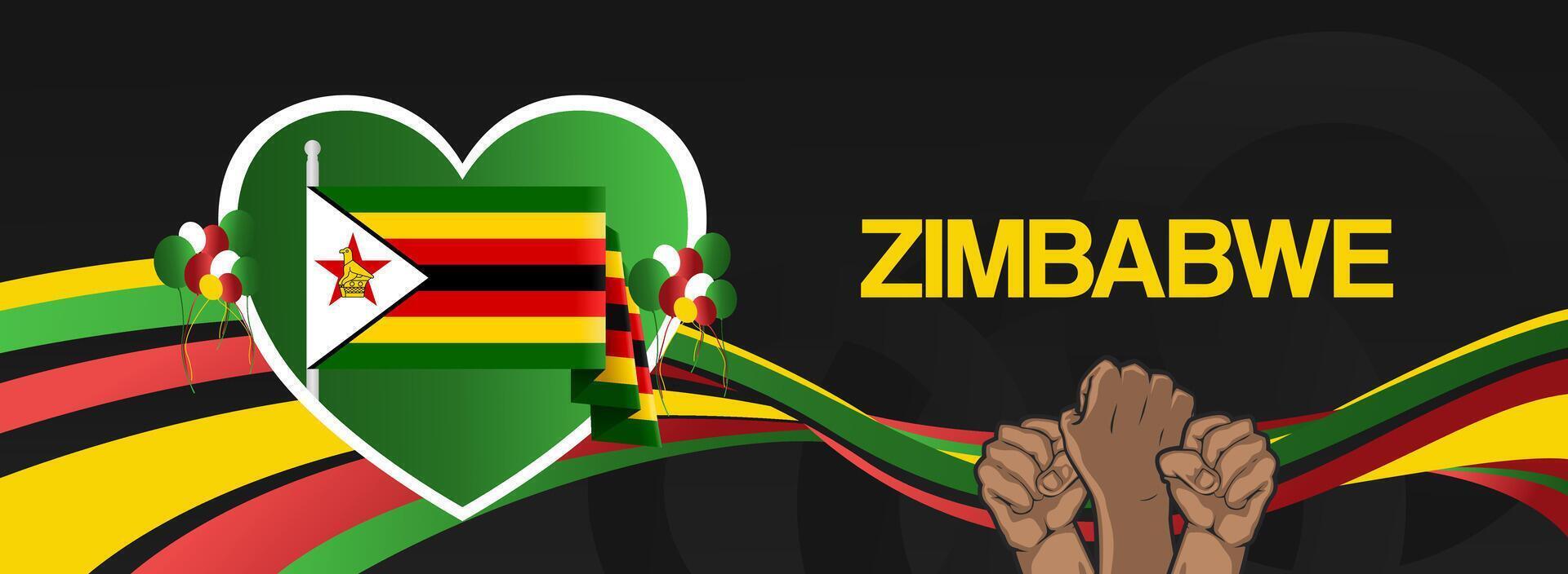 Happy national day of Zimbabwe vector
