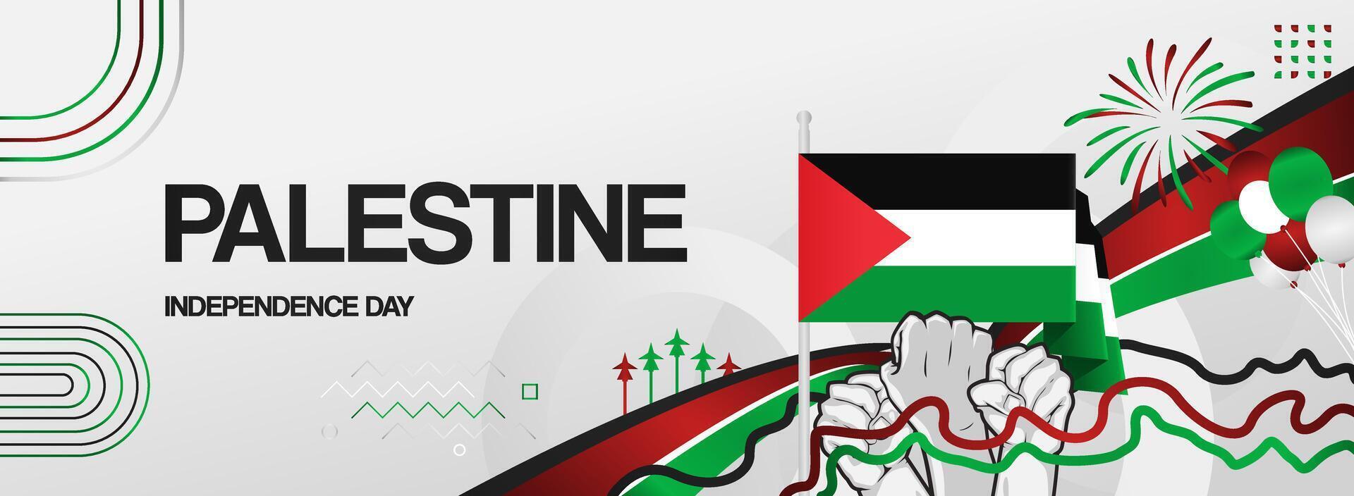 Festive banners for the national day of Palestinian independence vector