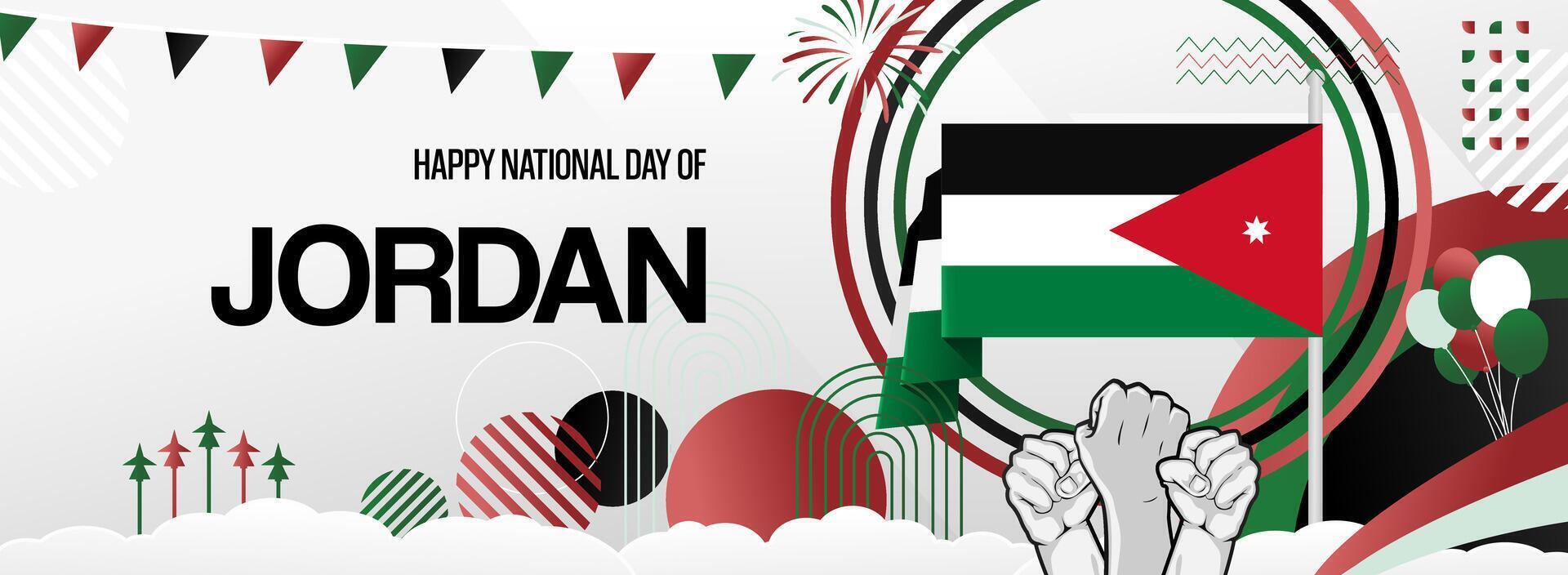 Creative cover design to celebrate Jordan independence national day vector