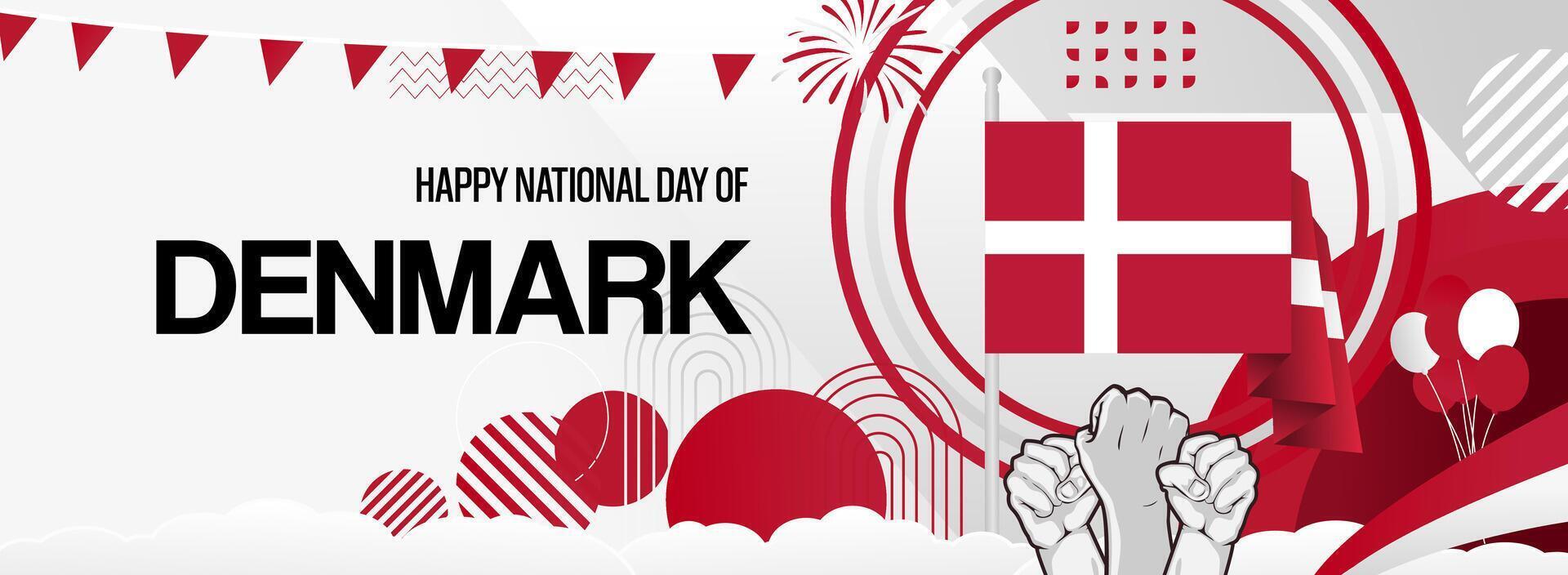 Wide background for Denmark national day or public holiday. Wide party banner celebration suitable for sport event, art show, music event vector
