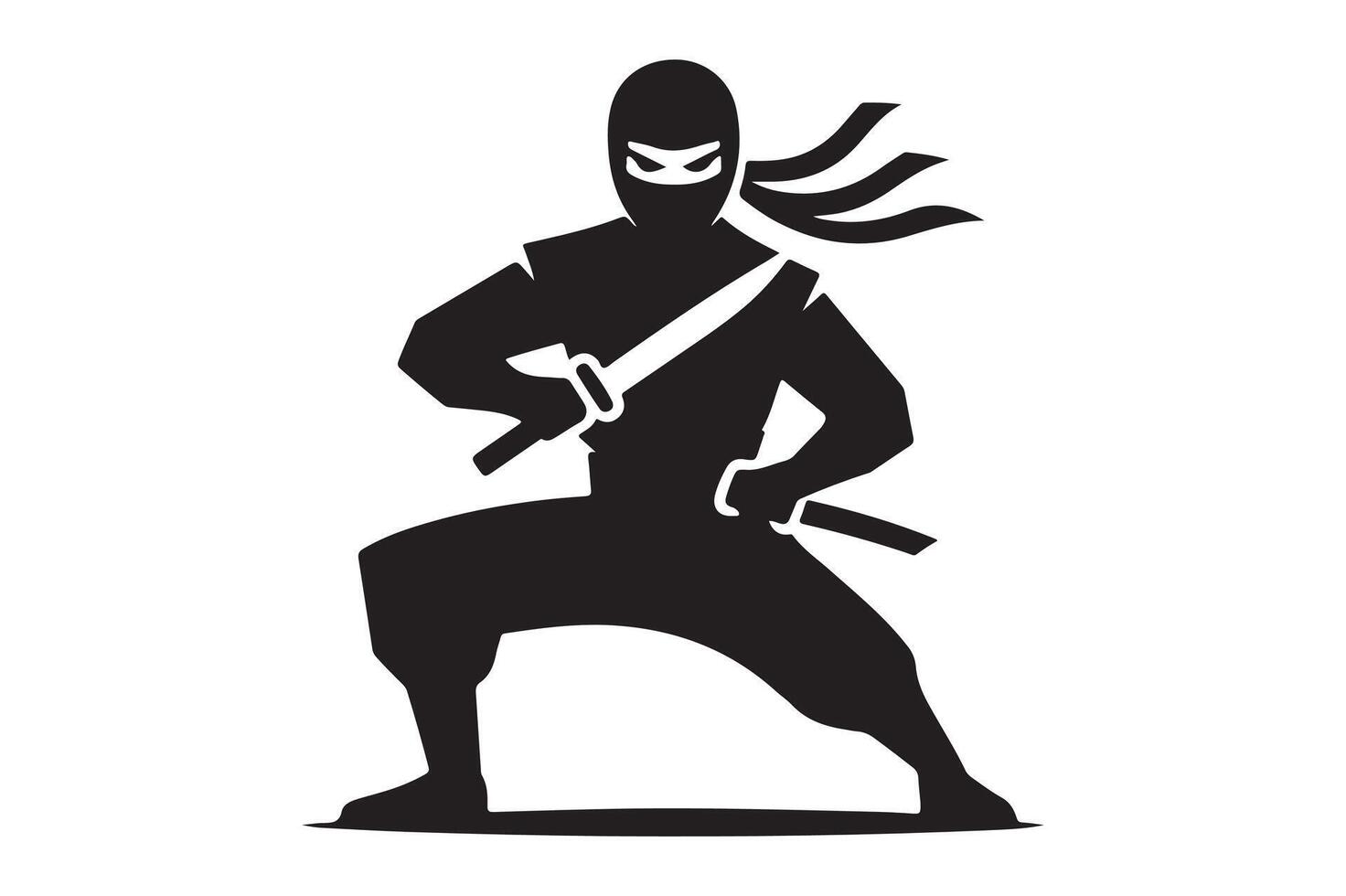 Stealth Ninja Silhouette Icon Design vector