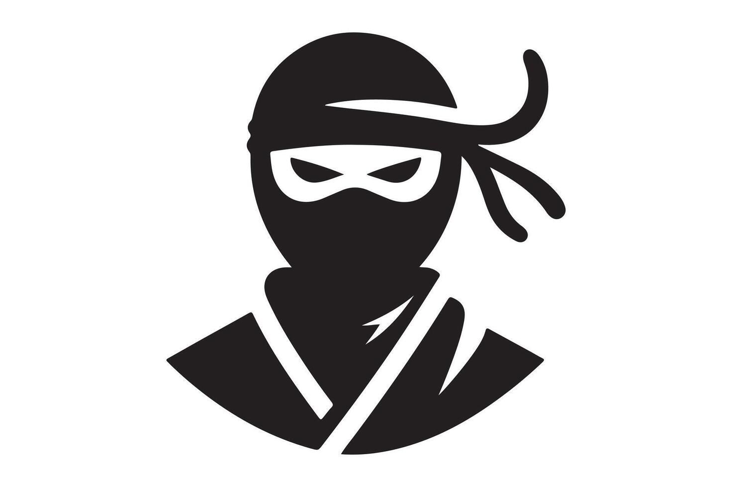 Ninja Masked Warrior Silhouette Icon vector