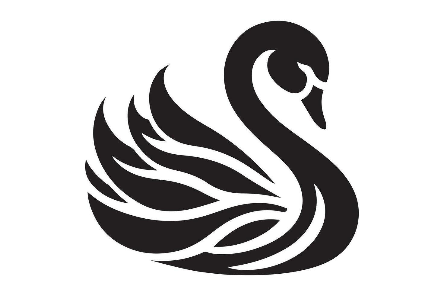 Simple Black Swan Silhouette Art vector