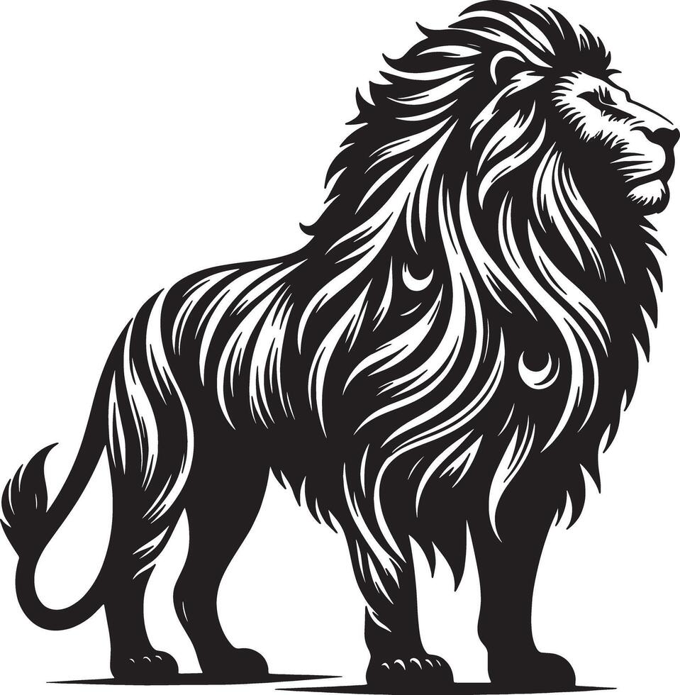 Lion Silhouette Art Illustration with White Background vector