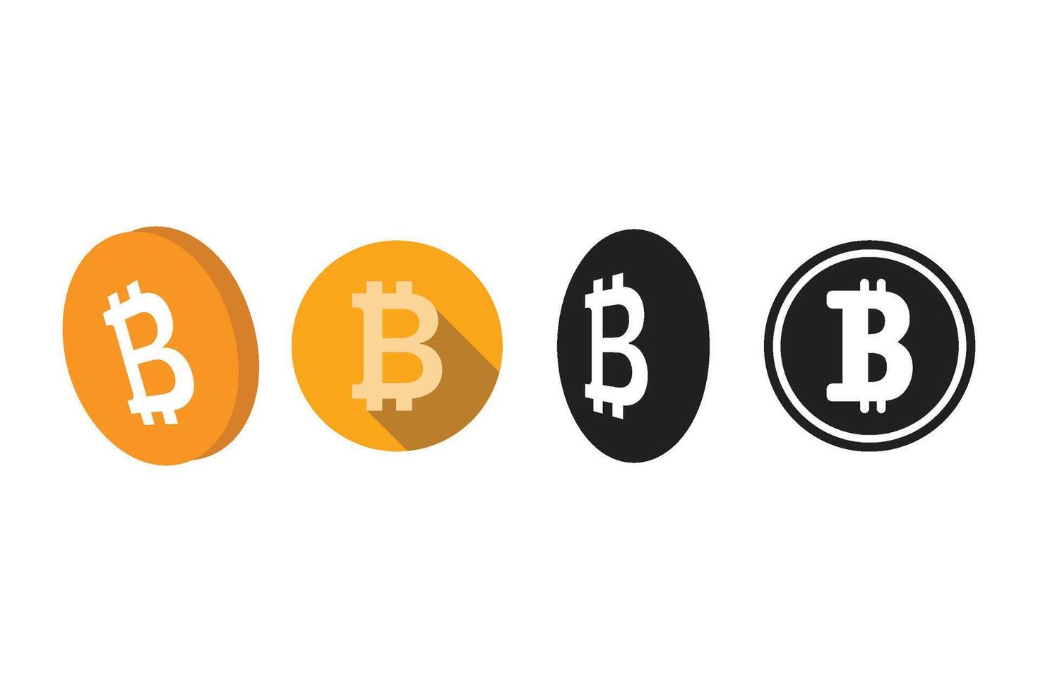 Bitcoin icon logo design template isolated illustration vector