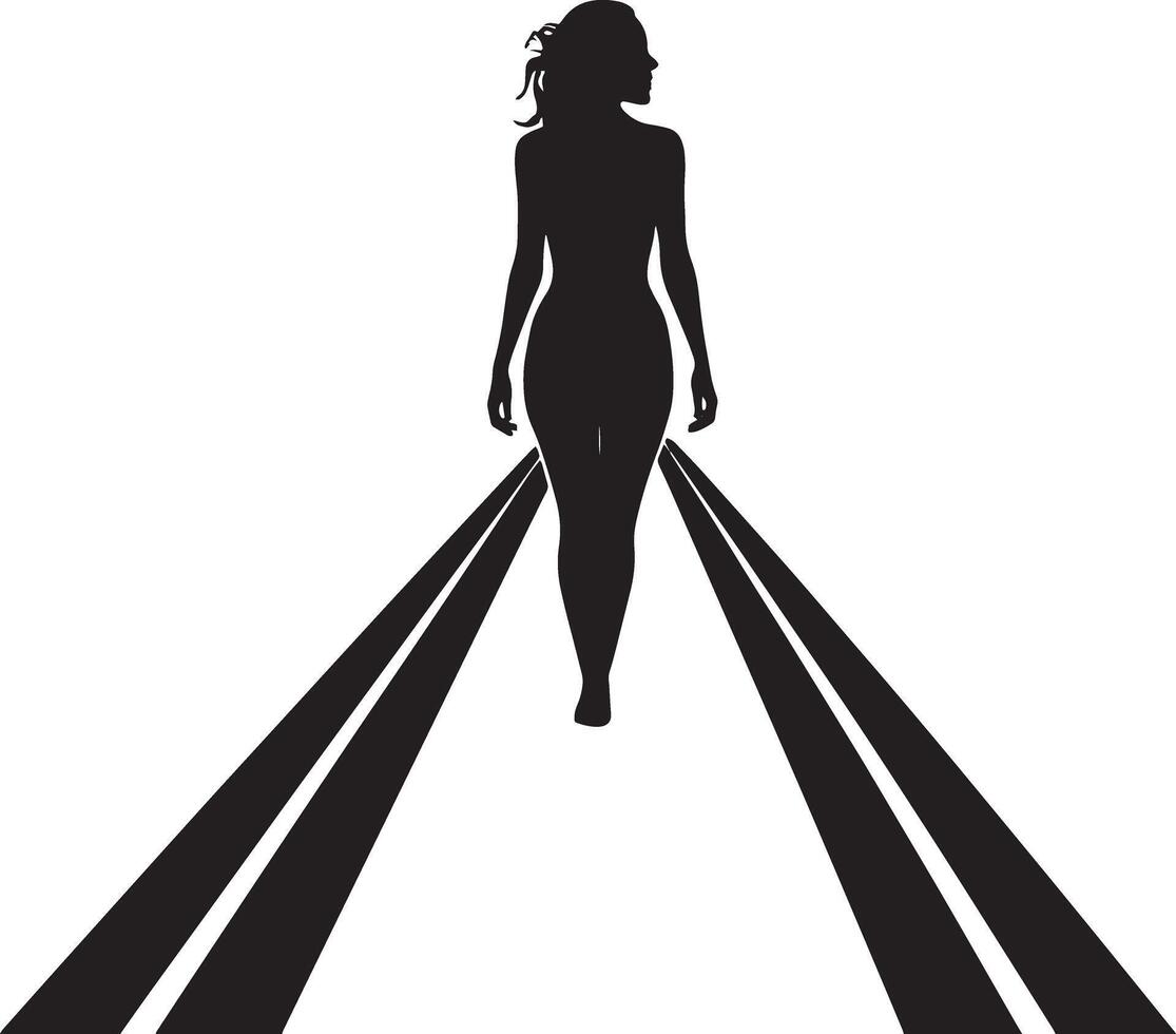 woman walk on the road icon vector