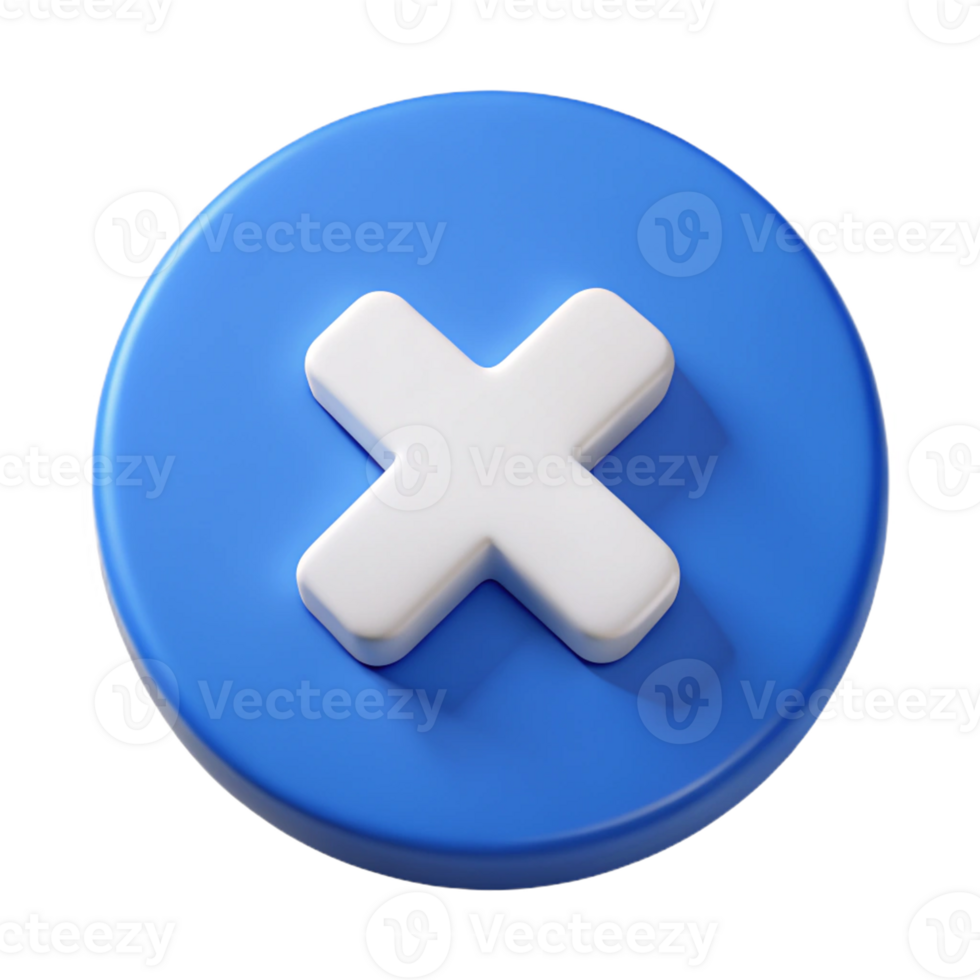 Multiply Cross 3d icon button in a round circle Math symbol Clipping Path Cut Out Transparent png