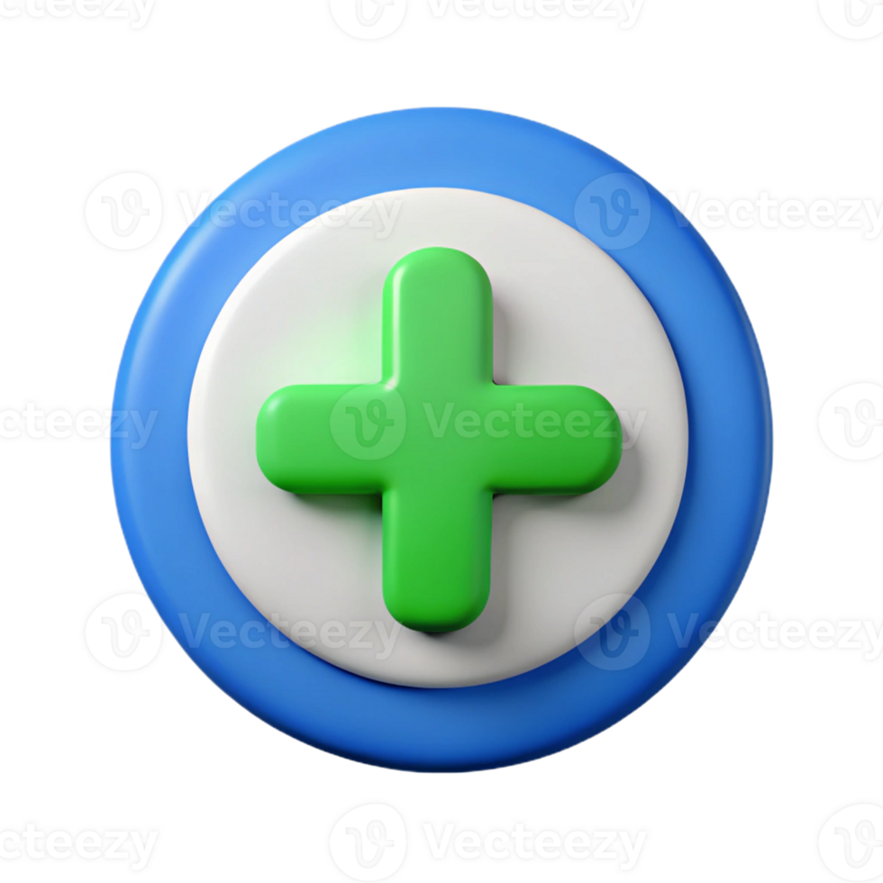 Plus Addition 3d icon Button in a round circle Math symbol Clipping Path Cut Out Transparent png