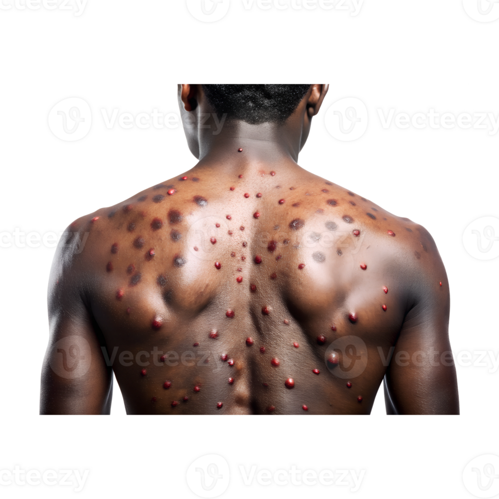 Monkey pox Patient, Pox Rash on Back png