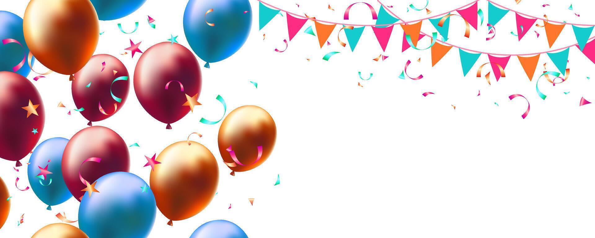 realistic balloons isolated on background illustration for holiday party, celebration, birthday and festival vector