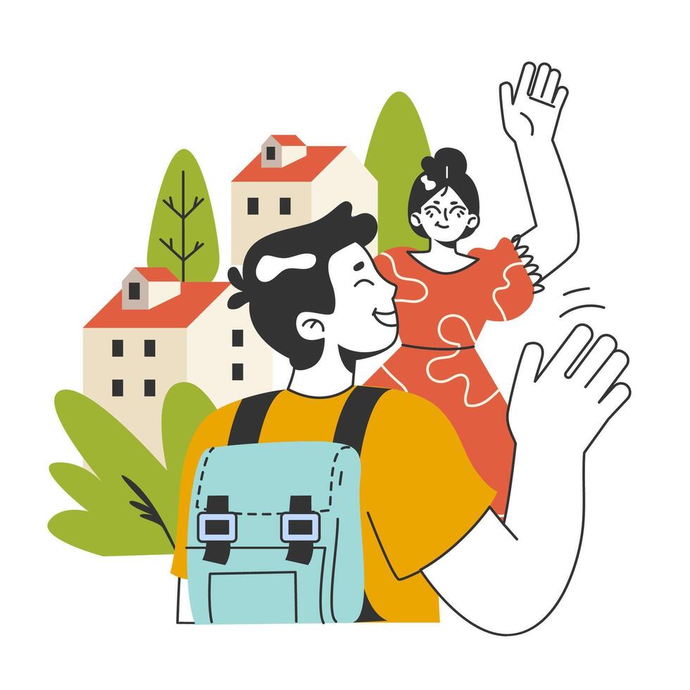 Slow traveling. Slow life principles and activity. Outdoor relaxation vector