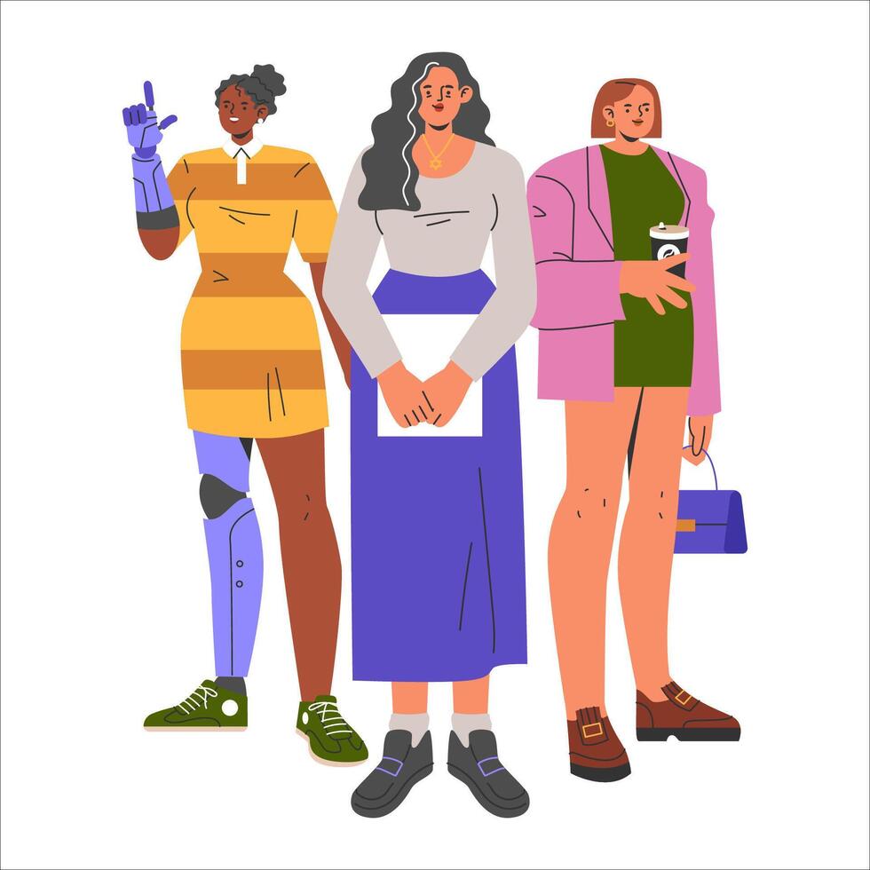 Diversity Businesswoman. Flat Illustration vector