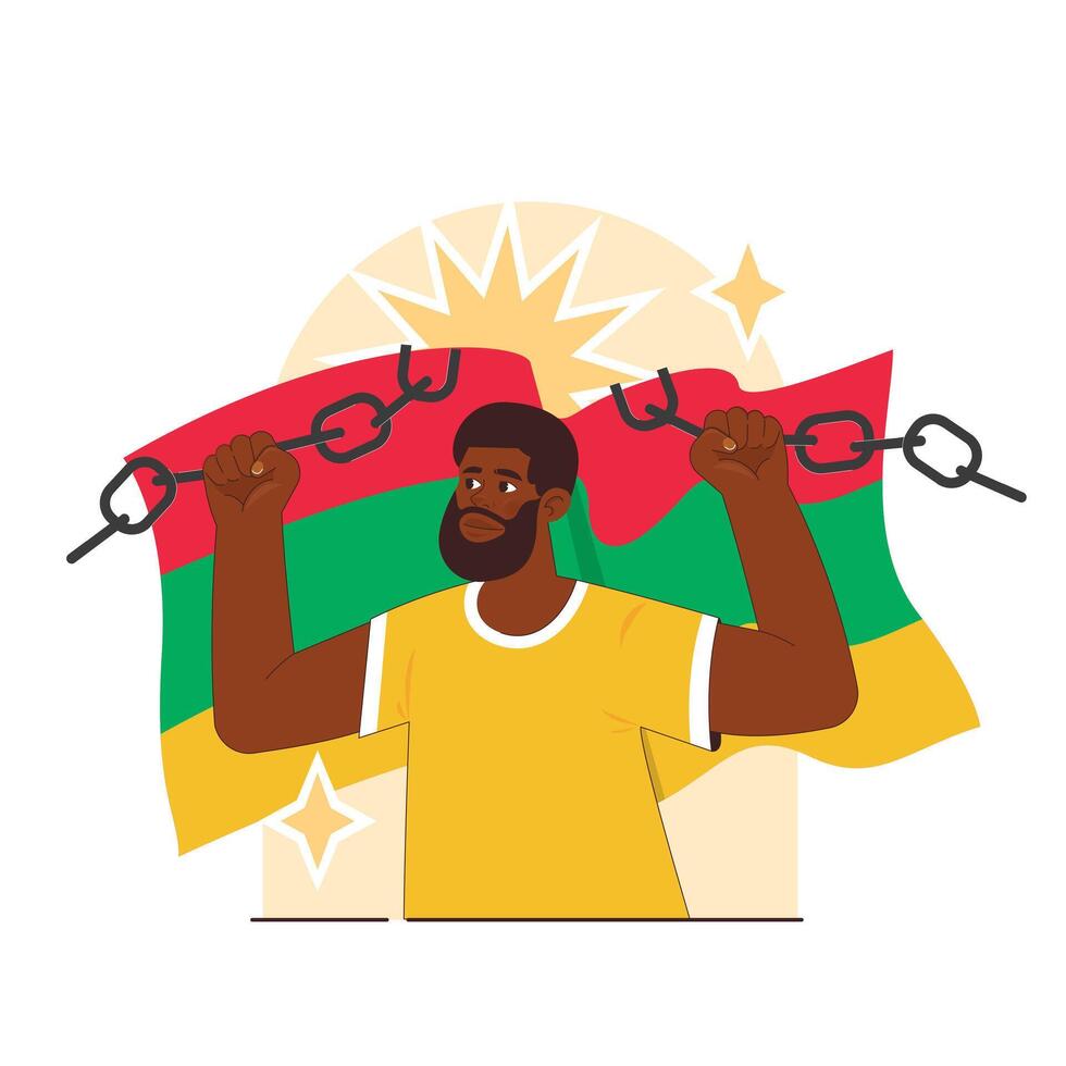 Juneteenth. Independence and emancipation day of black people vector