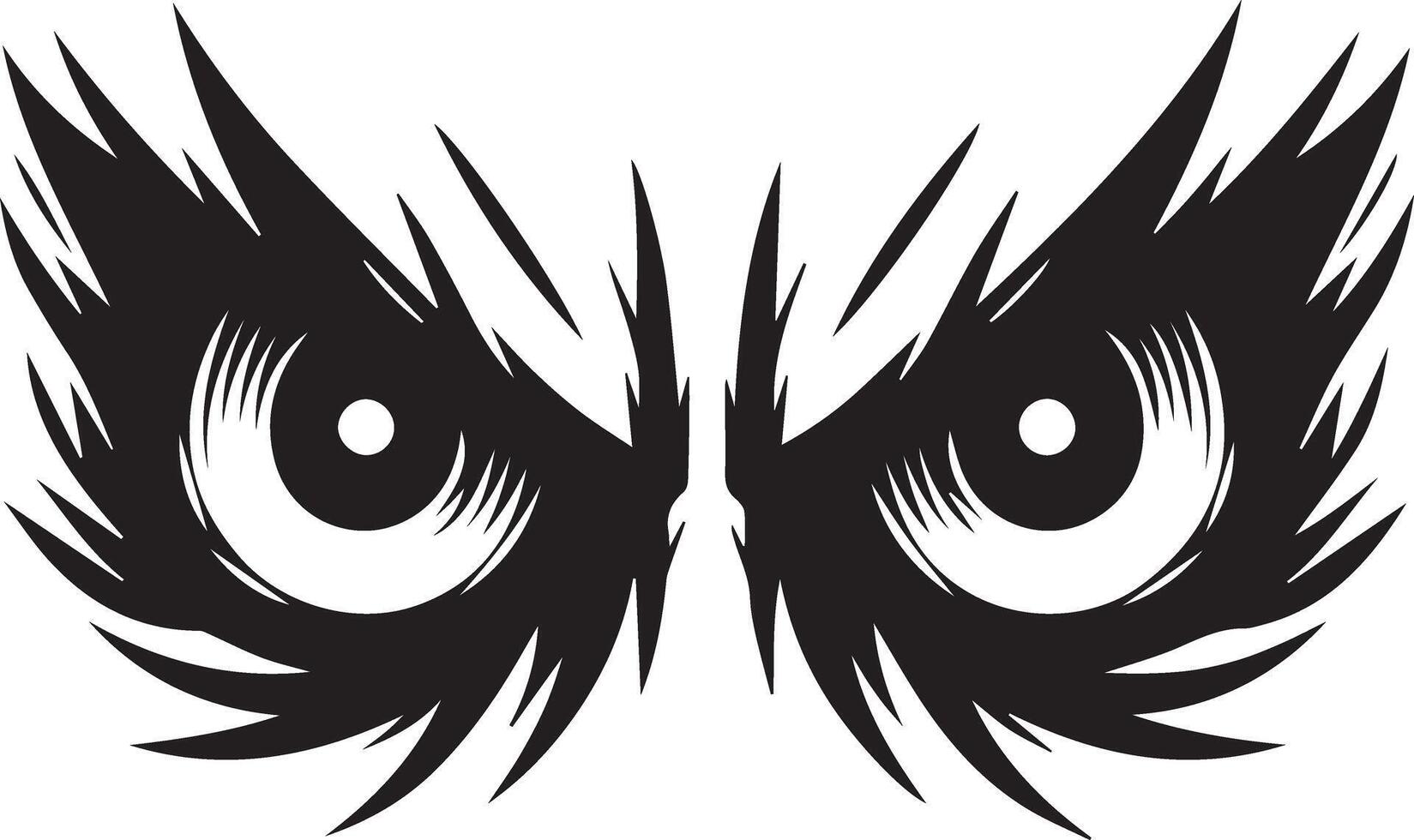 Glowering Eyes Create Silhouette vector