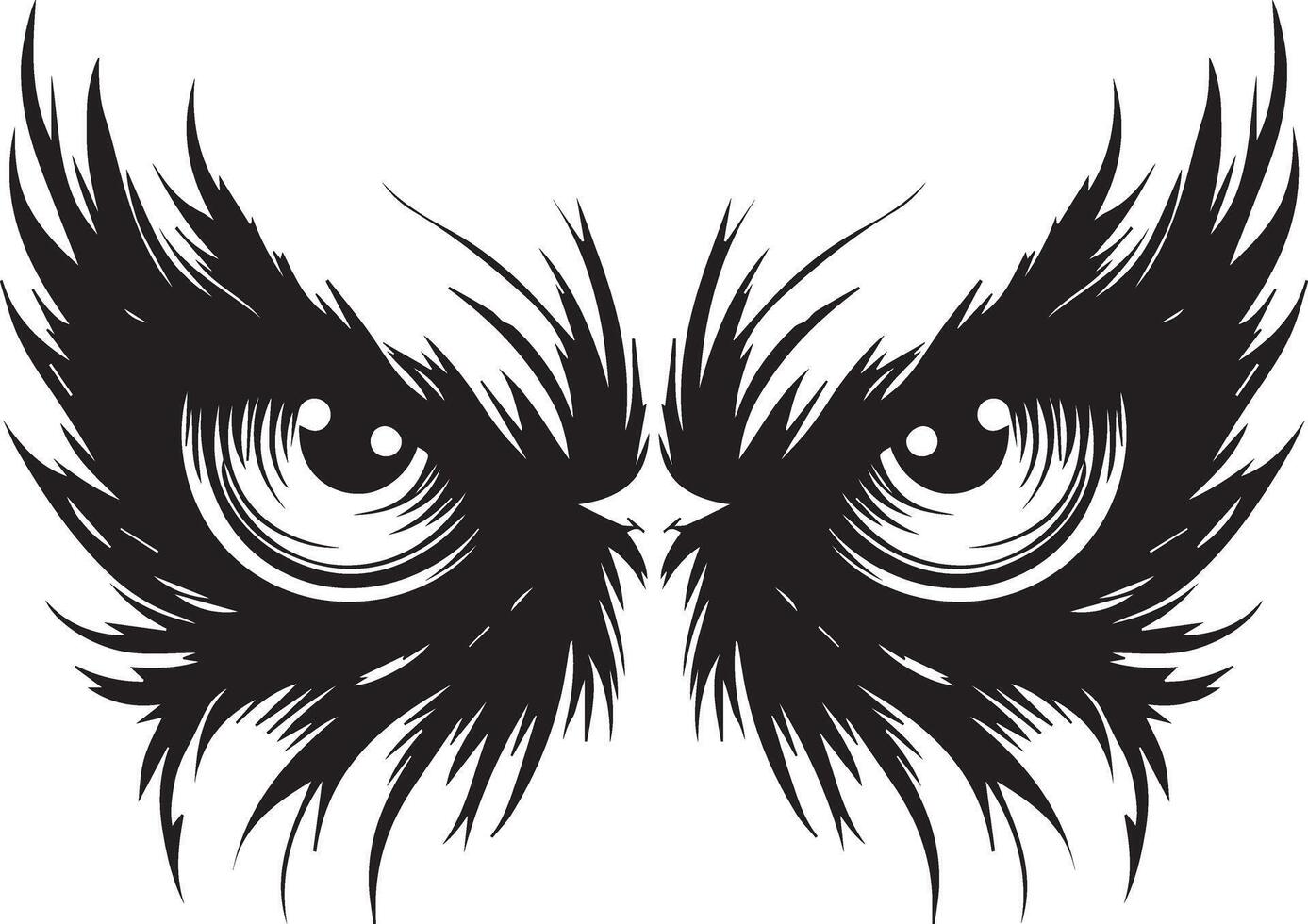 Wrathful Eyes Modeled Silhouette vector