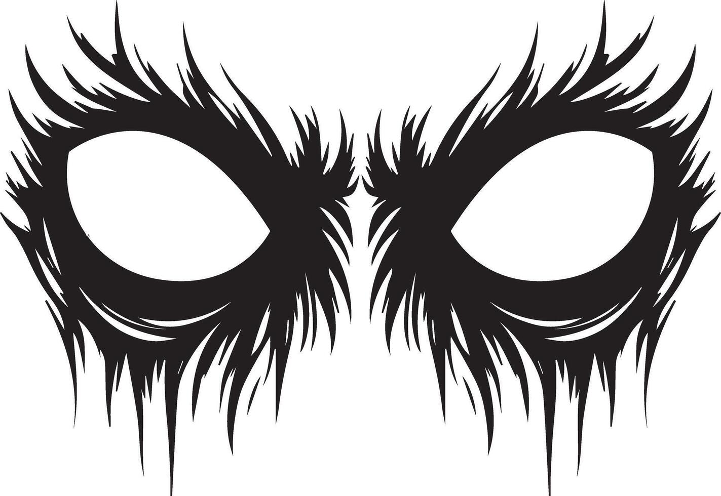 Angry Gaze Defining the Silhouette vector