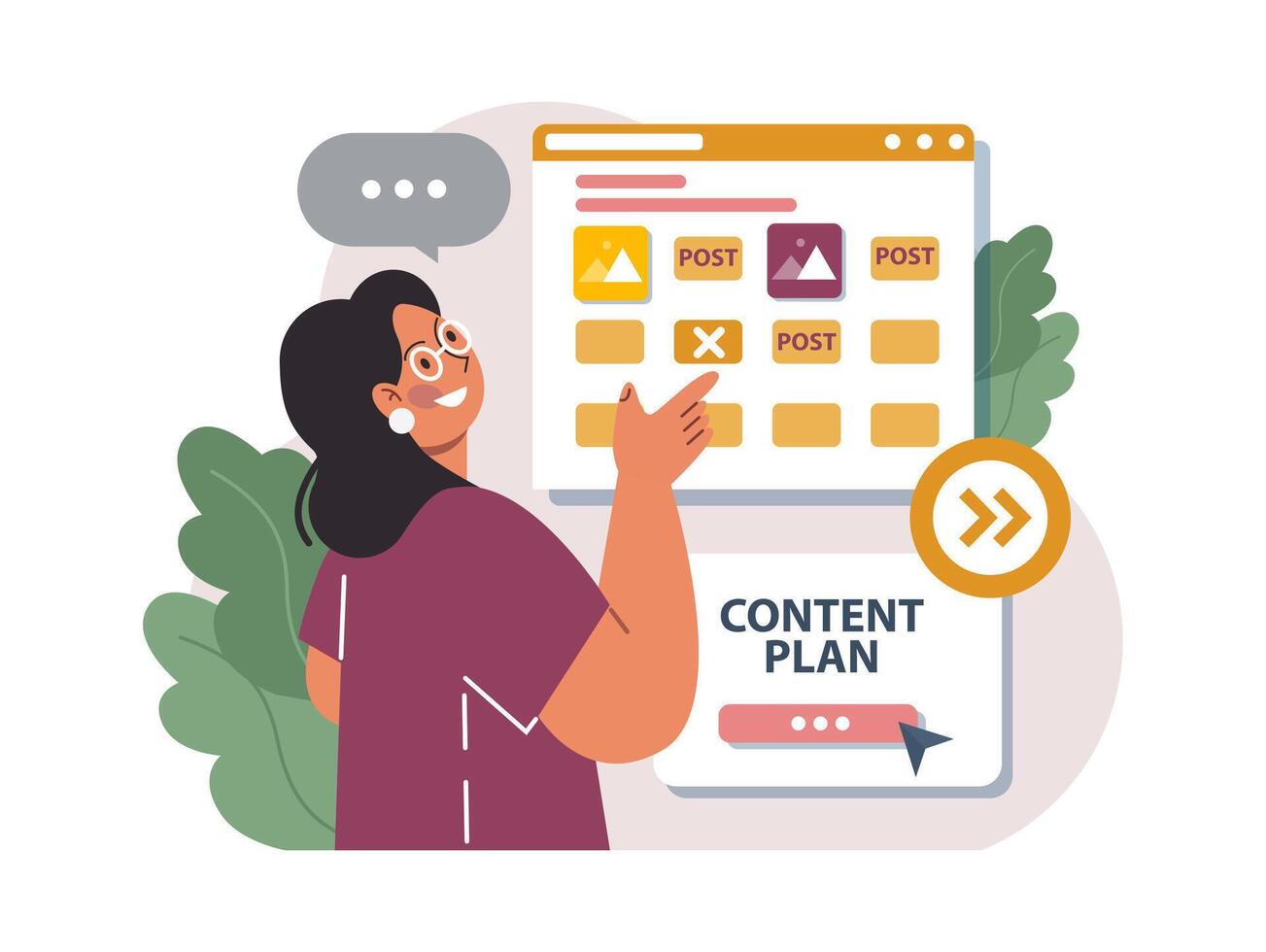 Marketing campaign. Brand or product advertising with entertaining vector